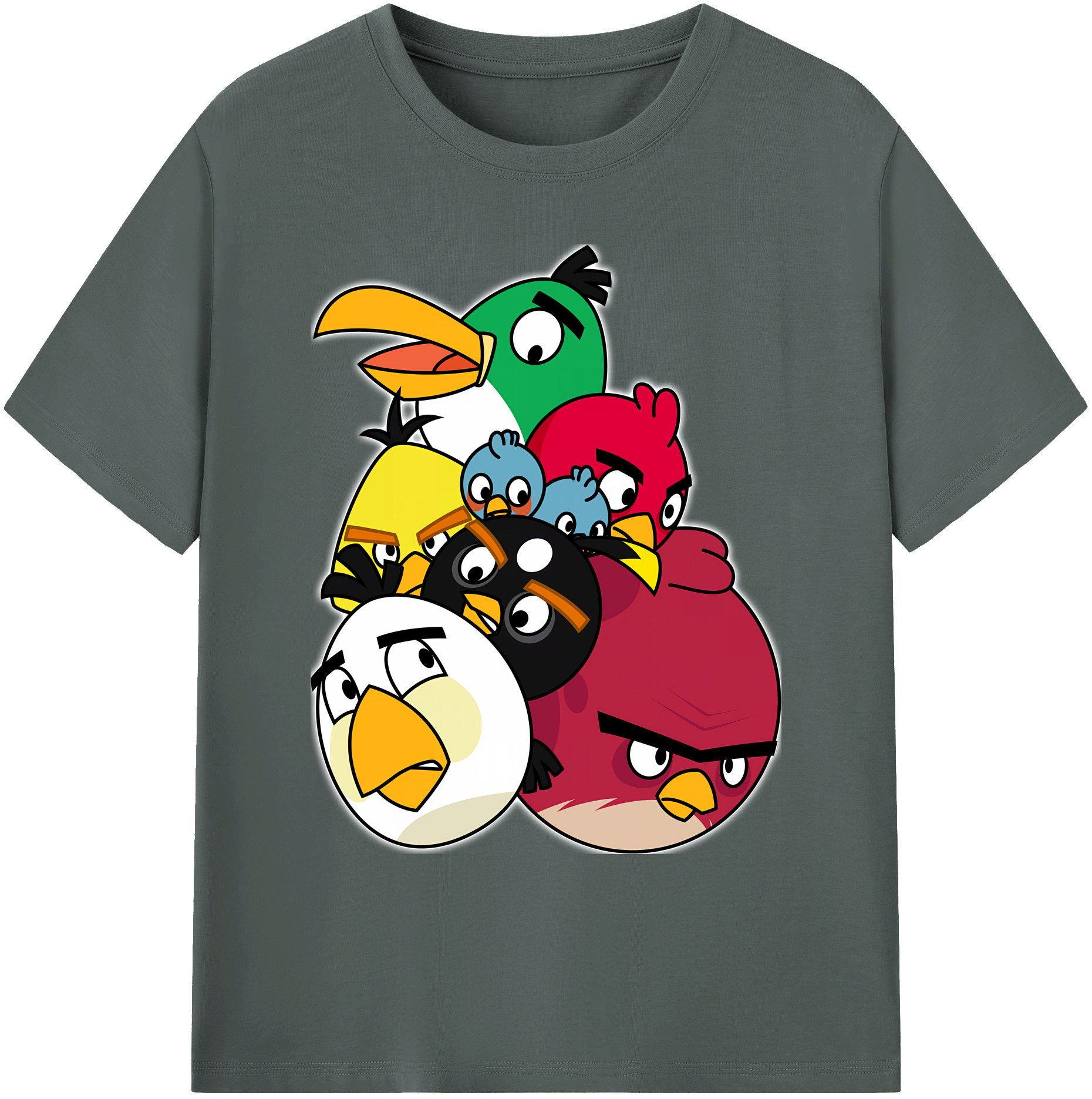 （画像用） Angry Birds アングリーバード 綿100％ メンズ半袖Tシャツ｜肌触りやわらか＆通気性
